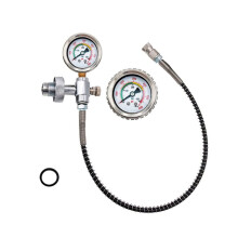 HPA Diving Inflation Adapter High Pressure Inflation Station with Spring Hose Pressure Gauge