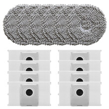 Pour pour Deebot T30C Pro et Aspirateur Robot Omni : 6 Lingettes de Nettoyage + 8 Sacs à Poussière en Microfibre (Accessoires de Rechange)