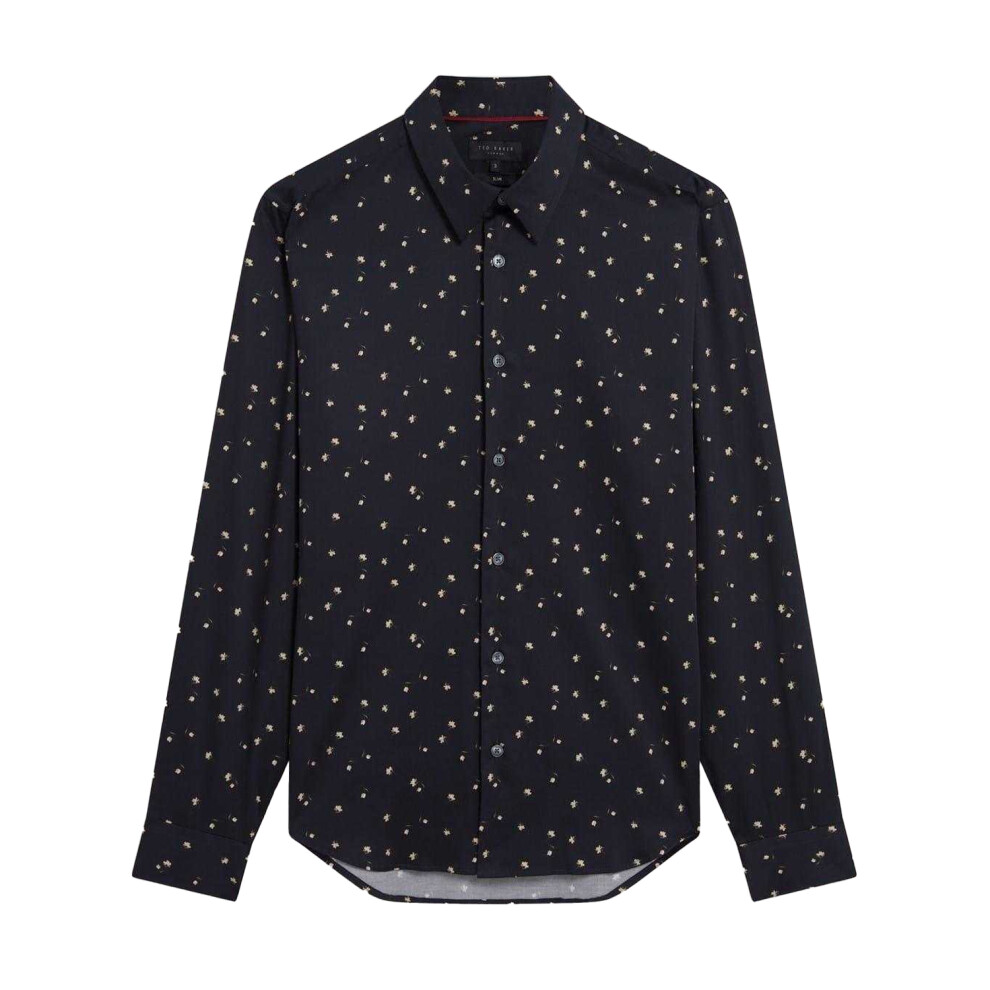 Ted Baker (Xl, Navy) Mens Floral Slim Long-Sleeved Shirt