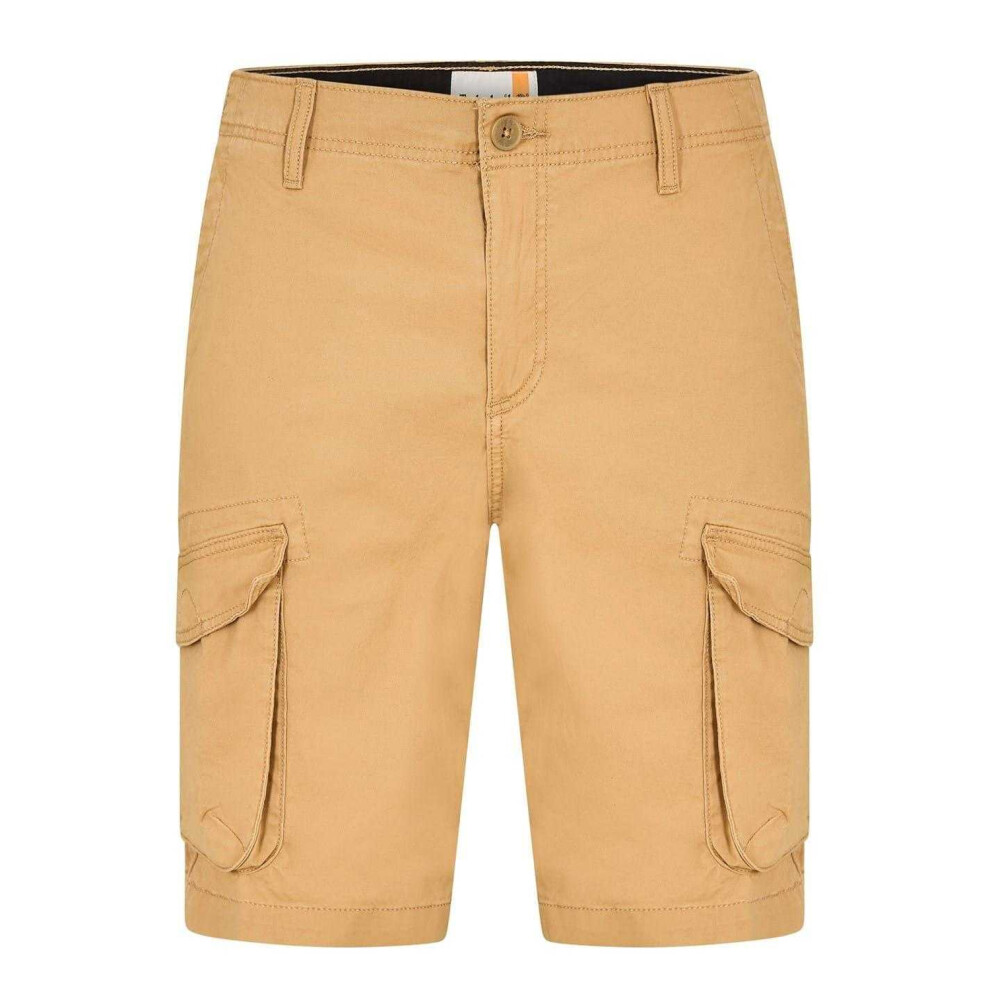 Timberland (30R, Wheat) Mens Twill Casual Cargo Shorts Multicoloured