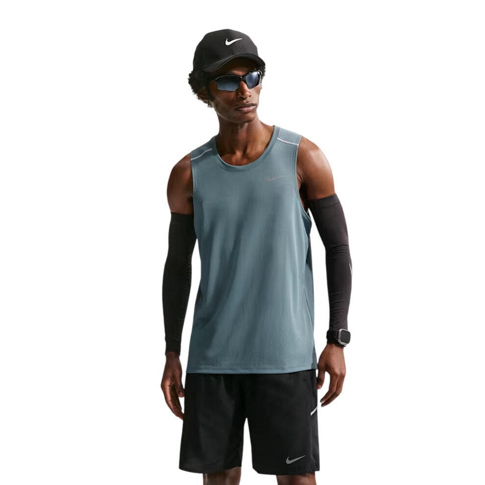 Nike (L, Slate ) Mens Miler Tank Top Grey