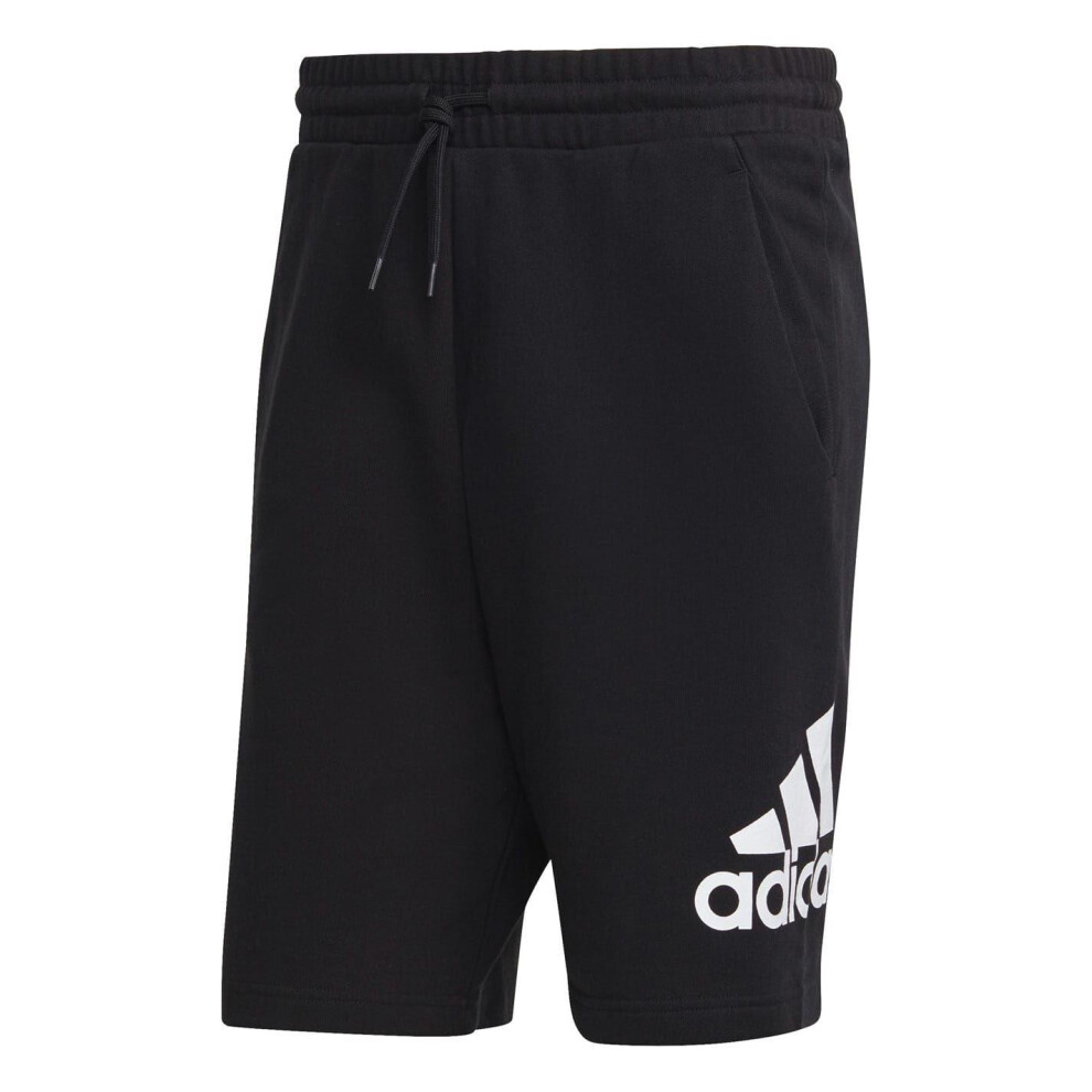 Adidas (Xs S, ) Mens Terry Oversized Logo Shorts Black
