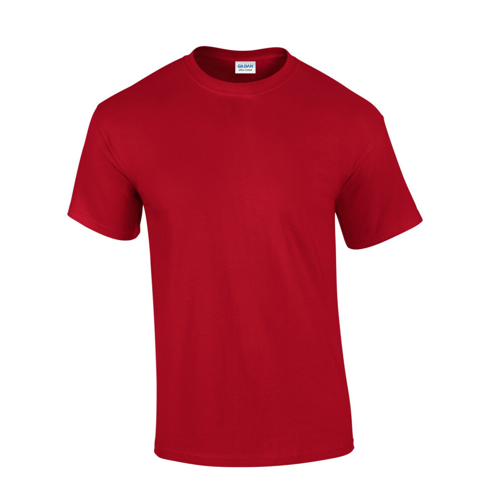Gildan (Xl, Cherry ) Mens Ultra Cotton T-Shirt Red
