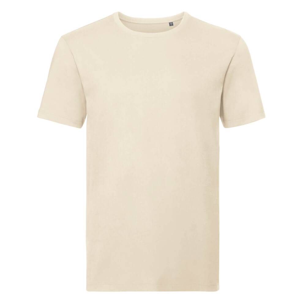 Russell (S, Natural) Mens Organic Short-Sleeved T-Shirt Multicoloured