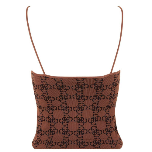 Guess Guess Womens/Ladies Monogram Ribbed Fitted Top 1
