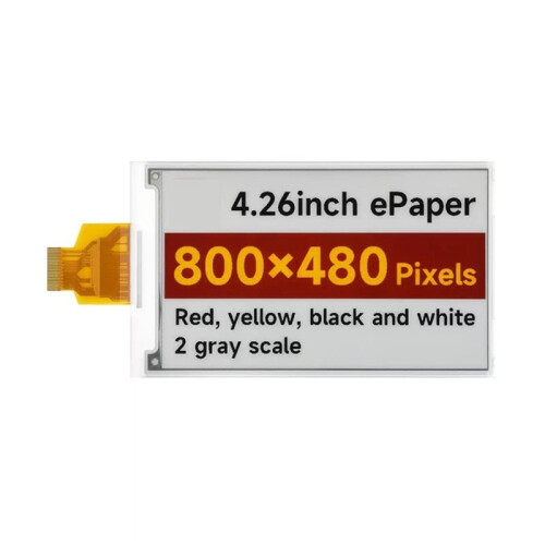 4.26 Inch E-Ink Display Red Yellow Black White E-Paper Screen 800x480 Pixel for Raspberry Pi Jetson  ESP32 1