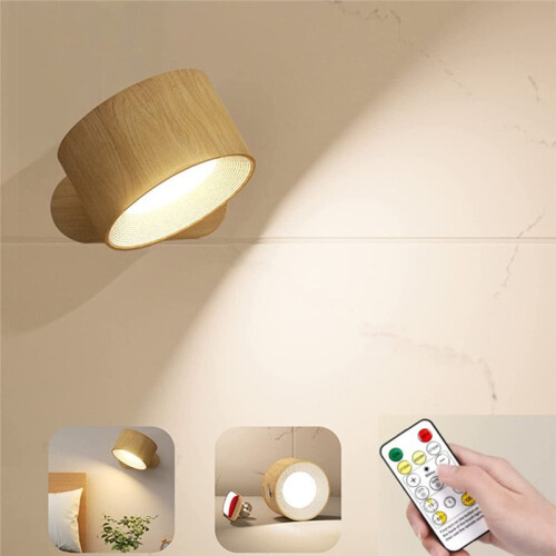 2-Pack Rechargeable LED Wall Sconces with Remote, Magnetic, 3 Color Temp, No Drill Installation 1