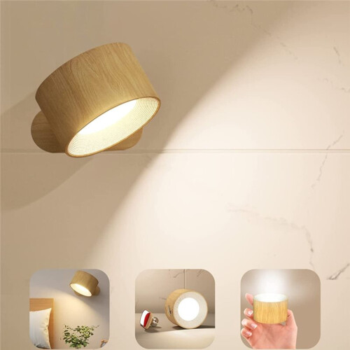 2-Pack Rechargeable LED Wall Sconces with Remote, Magnetic, 3 Color Temp, No Drill Installation 2