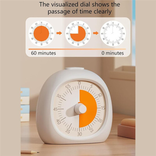 Charge Fashion Plastic Visual Timer Silent Focus Aid Countdown Timer 60 Minute  Management Tool Kitchen Timer 2