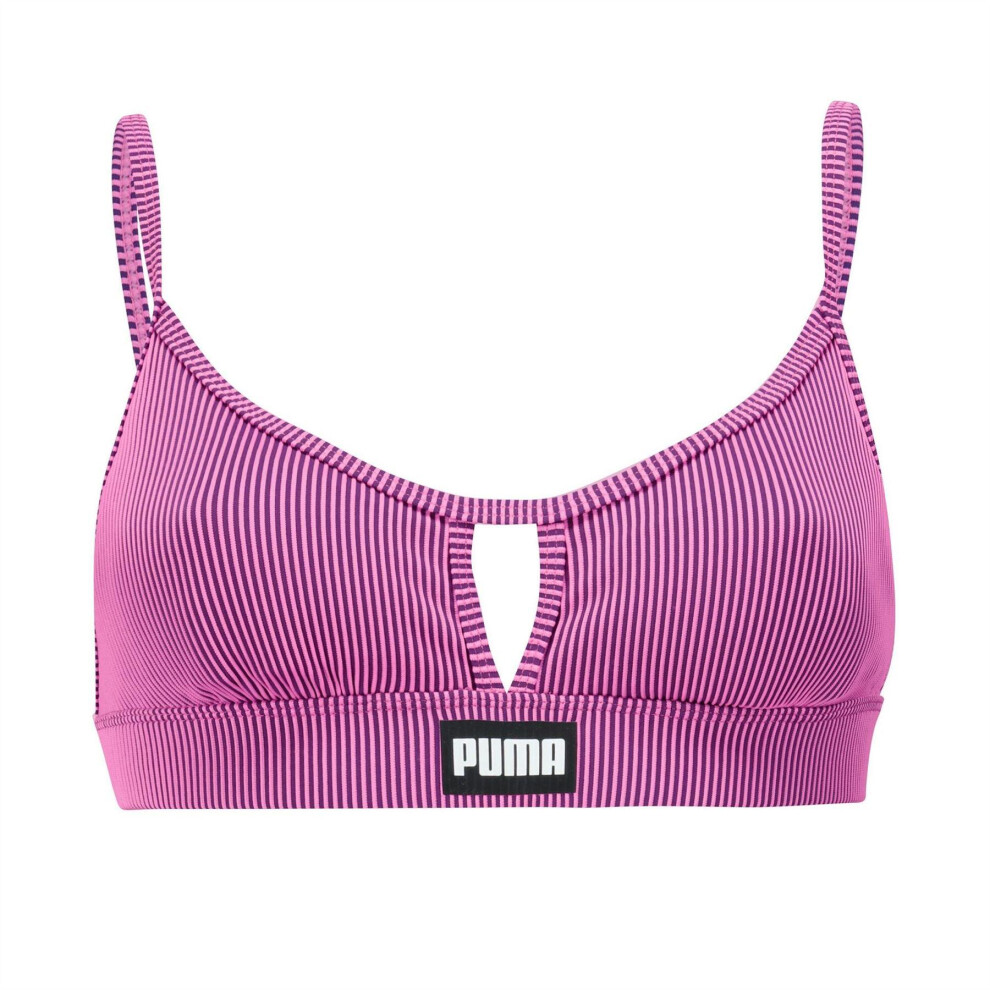 Puma (14 Uk, ) Womens/Ladies Peek A Boo Stripe Bikini Top Pink