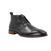 (6 UK, Black) Dune London Mens Mervin Leather Low Heel Chukka Boots