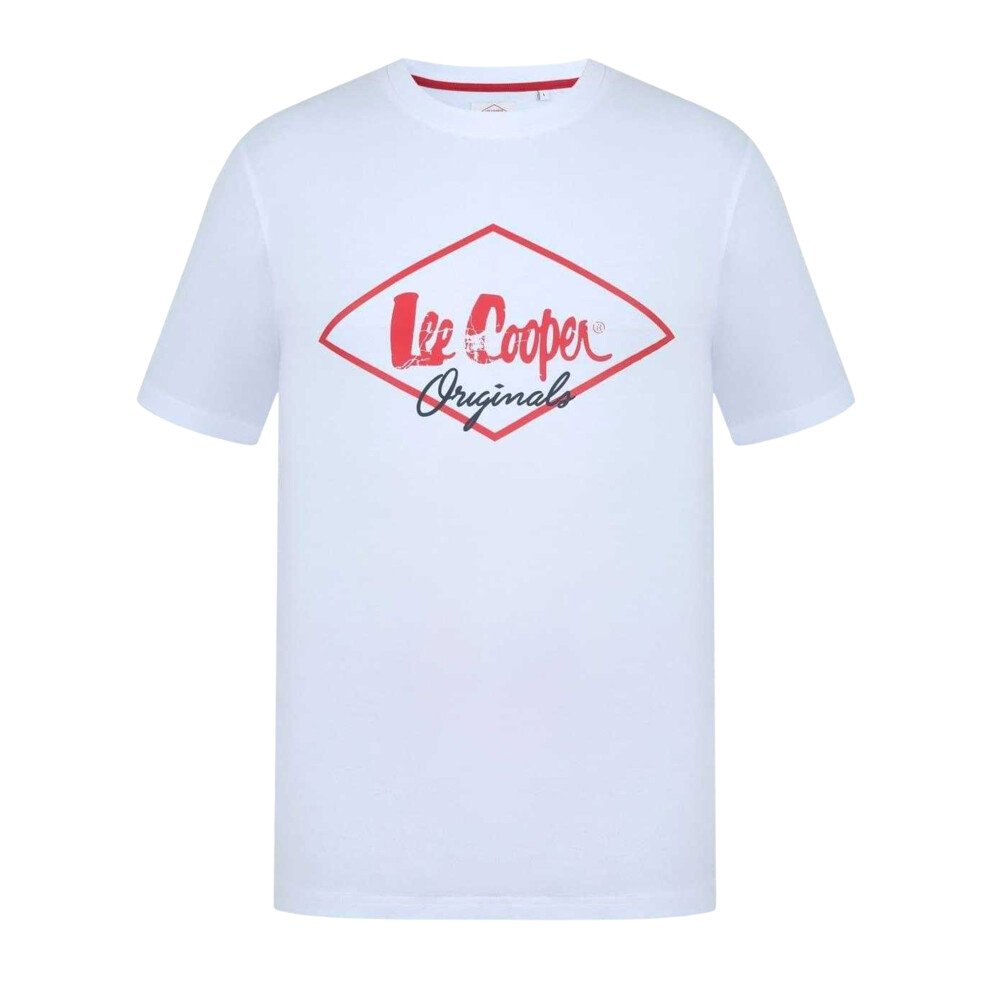 Lee Cooper (Xxl, ) Mens Originals Logo T-Shirt White