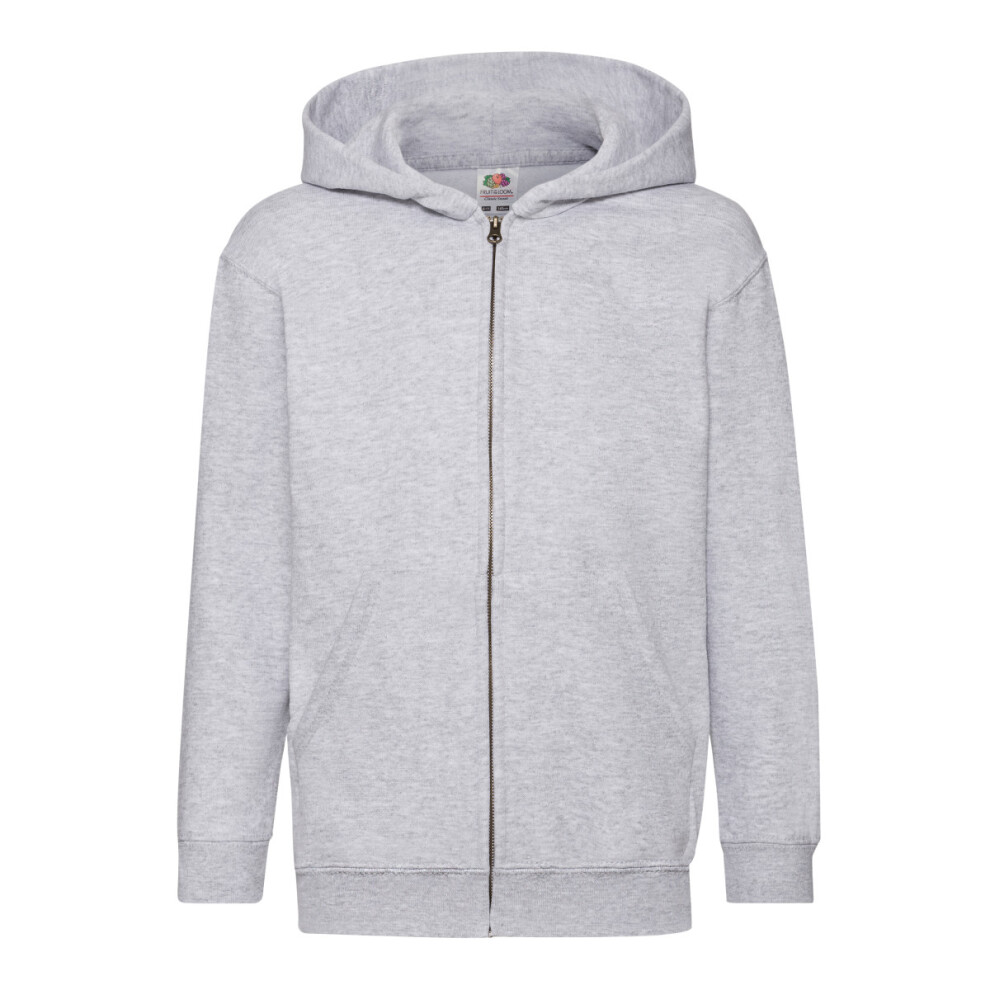 Fruit Of The Loom (12-13 Years, Heather ) Childrens/Kids Classic Full Zip Hoodie Grey