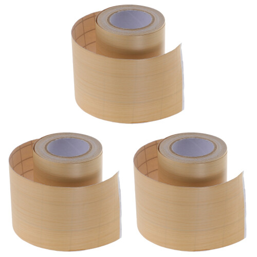 3Rouleaux Cache-Plinthe Adhésif PVC Marron Motif Élégant Décor