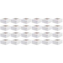 24Pièces Boîtes À Gâteaux Blancs Carton Fenêtre Pour Cupcakes