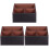 3Pièces Organisateur De En Bois Avec Surface Cuir Café 1