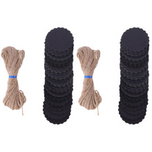 200Pièces Étiquettes Kraft Noires Avec Pour Décoration