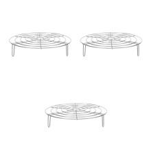3Pièces Support Anti-Brûlure Acier Inoxydable Cuisine Argent