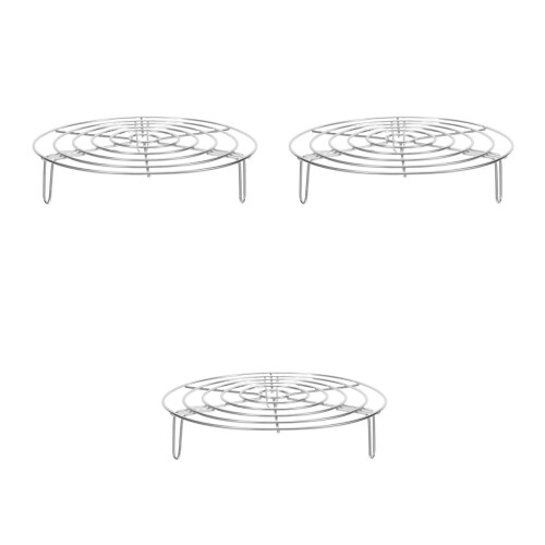 3Pièces Support Anti-Brûlure Acier Inoxydable Cuisine Argent