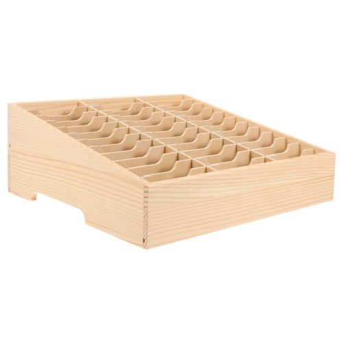 1Boîte Rangement Téléphone Bois Khaki Multi-Compartiments Bureau Décor