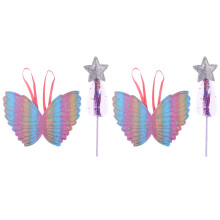 4Pièces Costume Fantaisie Violet Enfant Baguette Stylée Ailes