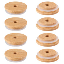2Pièces Couvercle Bouteille Bambou Naturel, Bouchon Joint Étanche