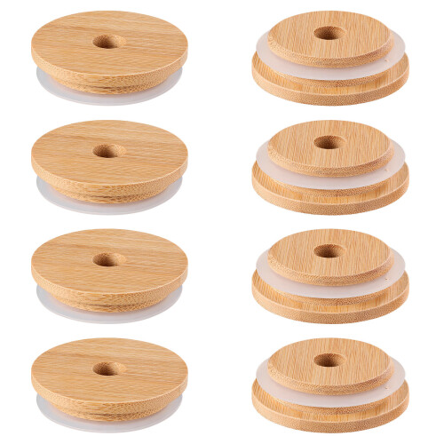 2Pièces Couvercle Bouteille Bambou Naturel, Bouchon Joint Étanche
