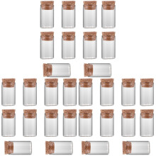 30Pièces Bouteilles Cordyceps En Verre Transparent Bouchon Liège