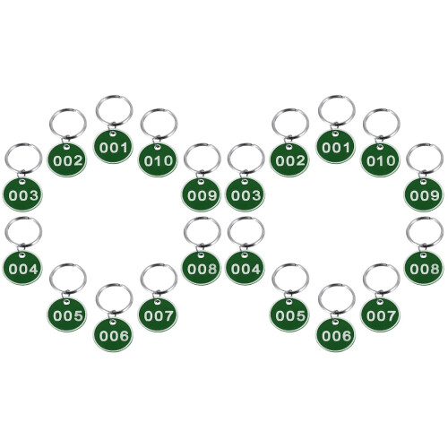 2Paquets 10 Plaques Numérotées Métal Vert Pour Rangement Clés