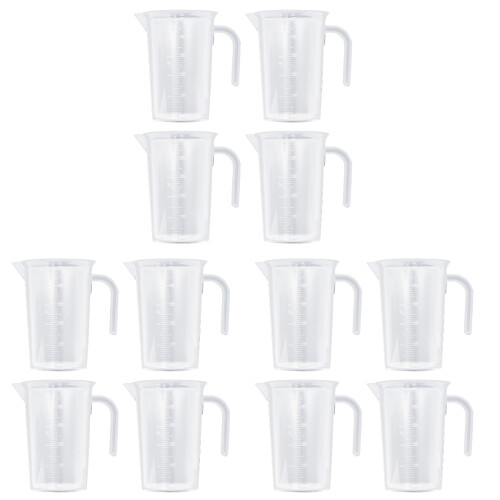 12Pièces Verres Doseurs Transparente PP Anse Pour Cuisine