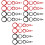 72Pièces Stickers DIY Cercle Noir Rouge 1