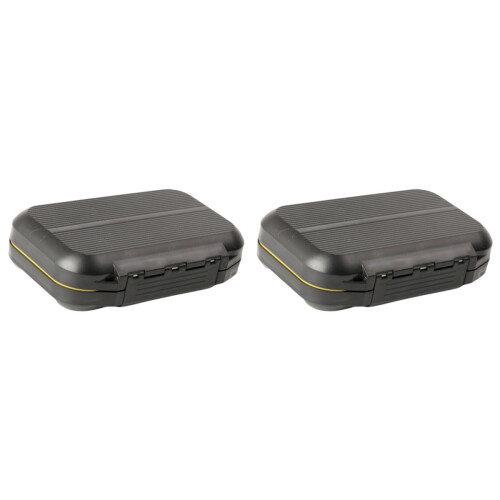 2Pièces Boîte De Mouche Étanche Noir Rangement Leurres