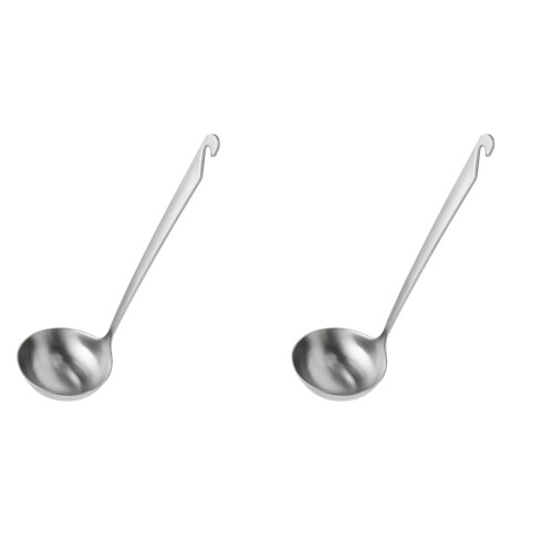 2Pièces Cuillères À Soupe Cuisine Longue Argentées