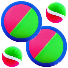 Toss and Catch Set, Kids Outdoor Games, Beach Toys, Backyard Sports, Paddle Games (Pack of 2 Paddles 2 Balls)