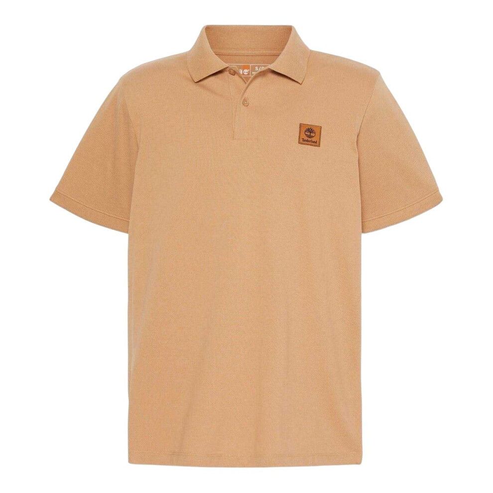 Timberland (M, Wheat) Mens Badge Regular Short-Sleeved Polo Shirt Multicoloured