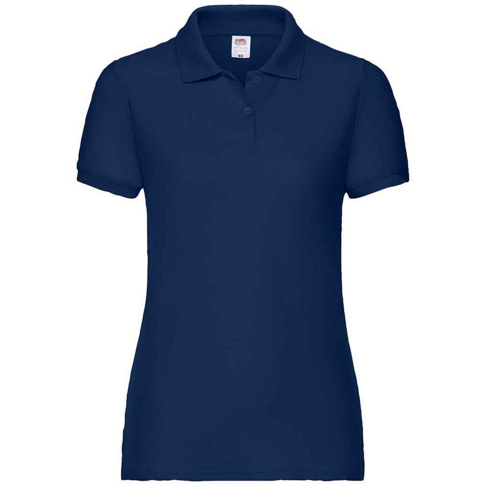 Fruit Of The Loom (L, Navy) Womens/Ladies Lady Fit Piqué Polo Shirt Blue,Multicoloured