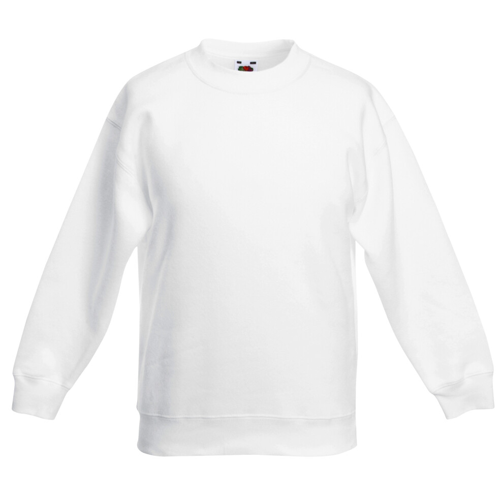 Fruit Of The Loom (9-11, White) Kids Unisex Classic 80/20 Set-In Sweatshirt (Pack Of 2)