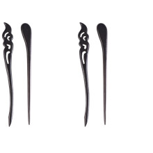 4Pièces Épingles Vintage Noires Bois Pour Usage