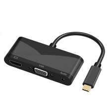Zwart USB C Vga Kabel Met Hoge Resolutie En Audio