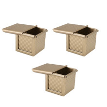 3Pcs Square Loaf Pan with Lid Toast Mold Bread Pan Pullman Loaf Pan with Cover Non-Stick Water Toast Box
