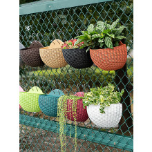 Half Round Wall Hanging Planter, Rattan