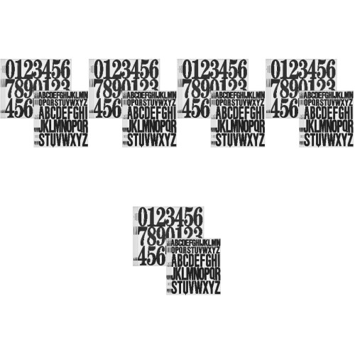 40Feuilles Stickers Alphabet Auto-Adhésifs PVC Noir 2