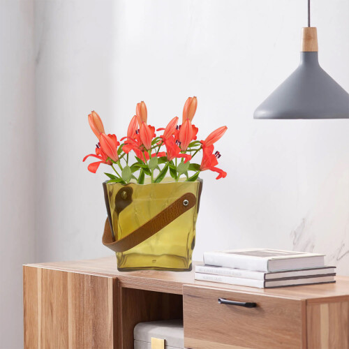 Unique Handbag Vase with Handle