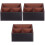 3Pièces Organisateur De En Bois Avec Surface Cuir Café 2