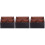 3Pièces Organisateur De En Bois Avec Surface Cuir Café 3