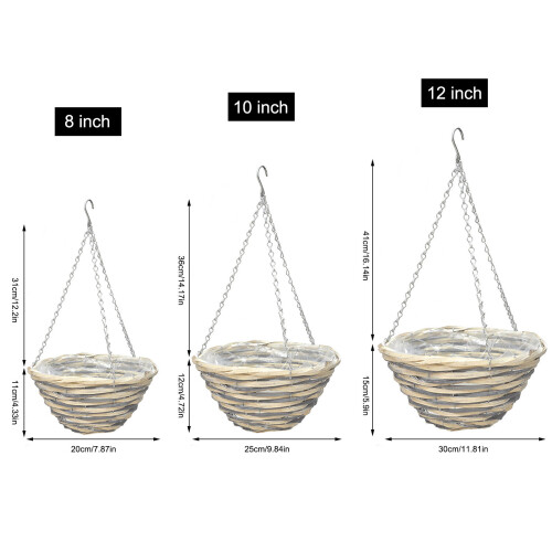 Versatile Rattan Hanging Flower Basket