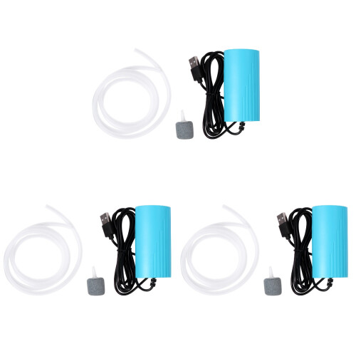 3Pièces Air Pump Aquarium USB Mini Portable Ultra-Silencieuse 1