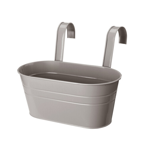 2 Pack Iron Hanging Flower Pots, Grey 1