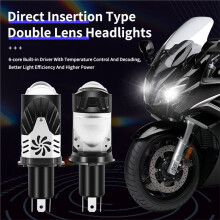 Lot de 2 Lentilles H4 pour Phares de Voiture LED, Projecteur LED H4 pour Phares de Moto, Lampe LED H4