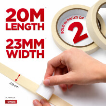 Status IONOS Masking Tape Pack of 2 23mm x 20 Metres MultiSurface Deco